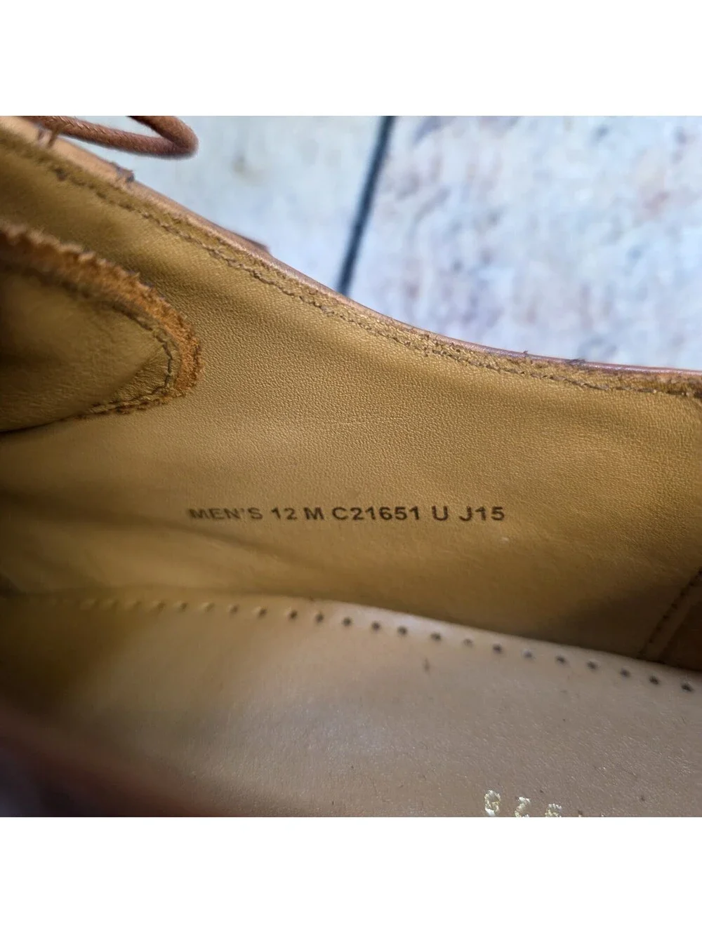 Cole Haan Shoes Williams British Tan Leather Wingtip Oxford Dress Size 12 Mens